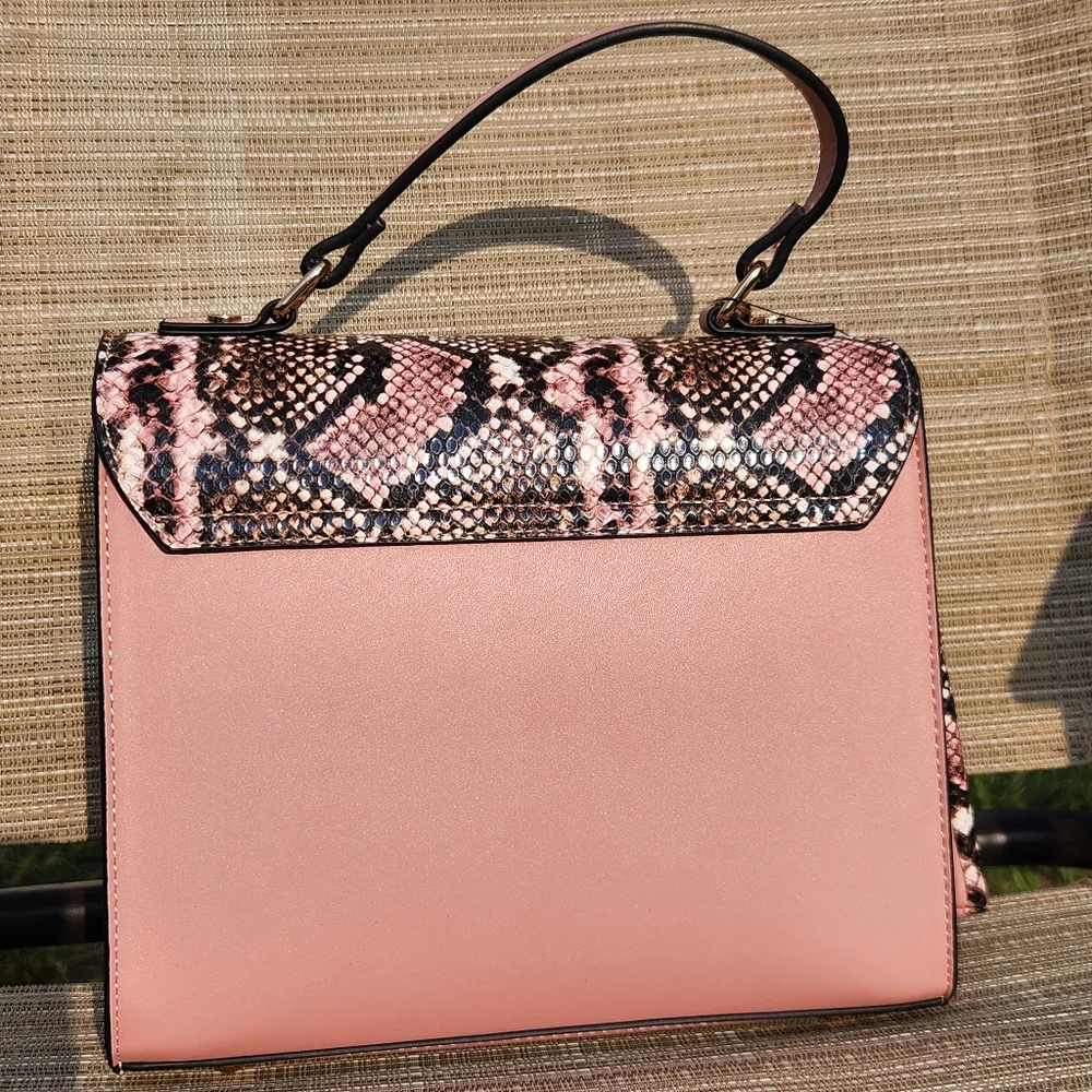 NWT Dune London Pink Snake Print Handbag Adjustable Crossbody
